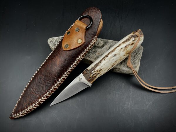 Petit fixe utilitaire /acier carbone et bois de cerf