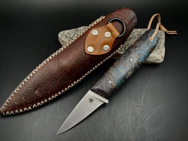 Petit fixe utilitaire /acier carbone C130 et lope d érable teintée