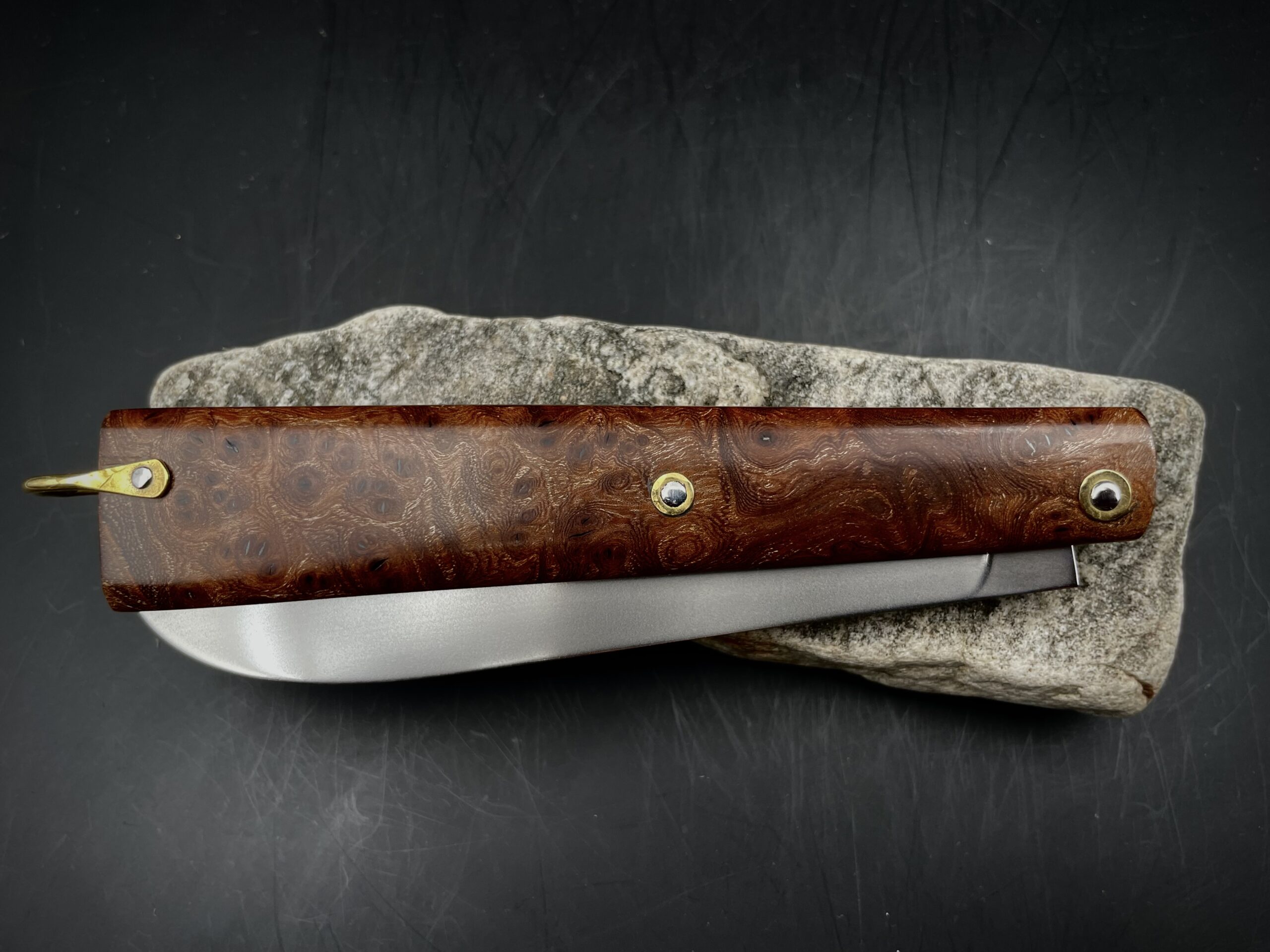 "Stylo" lame inox et loupe d'amboine – Image 7