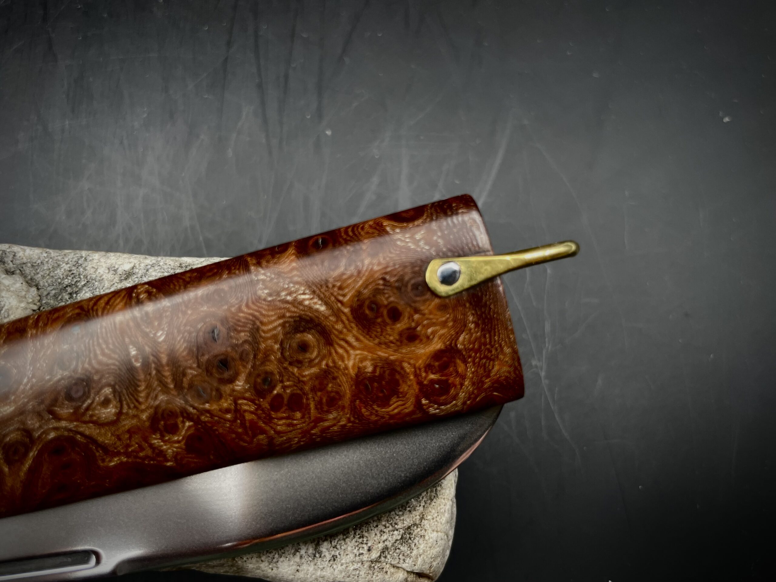 "Stylo" lame inox et loupe d'amboine – Image 6