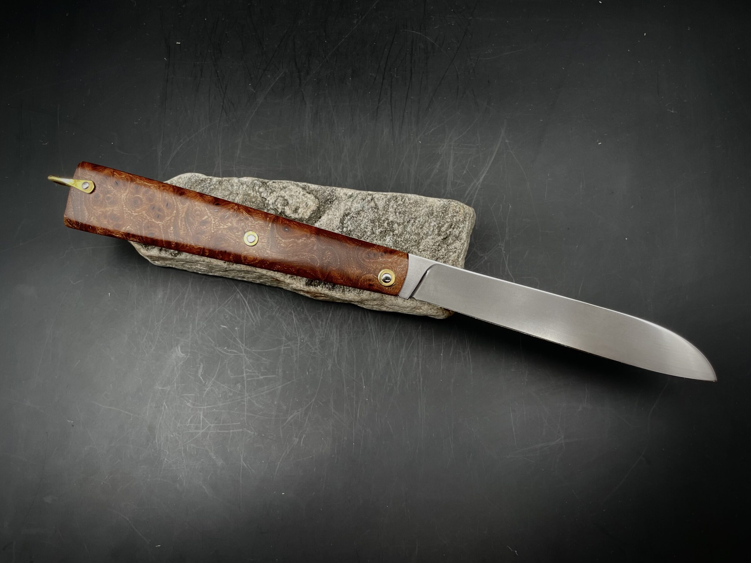 "Stylo" lame inox et loupe d'amboine – Image 4