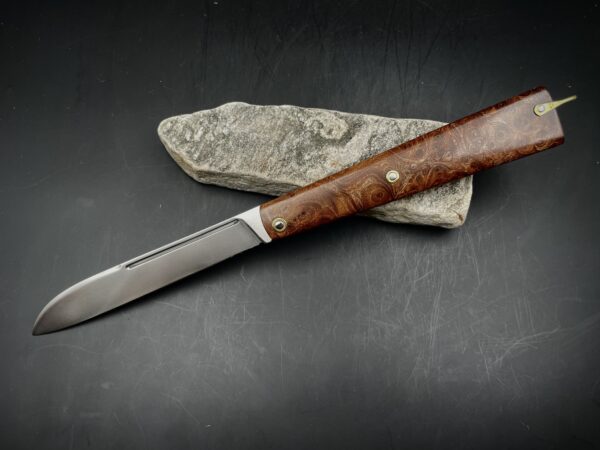 "Stylo" lame inox et loupe d'amboine