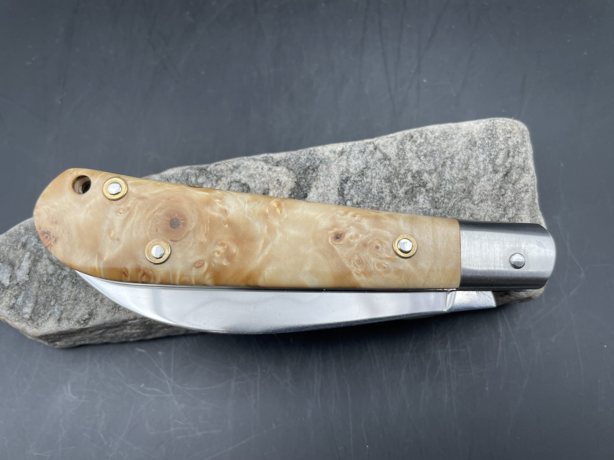 "Swayback" lame acier carbone xc100 et loupe de marronnier – Image 6