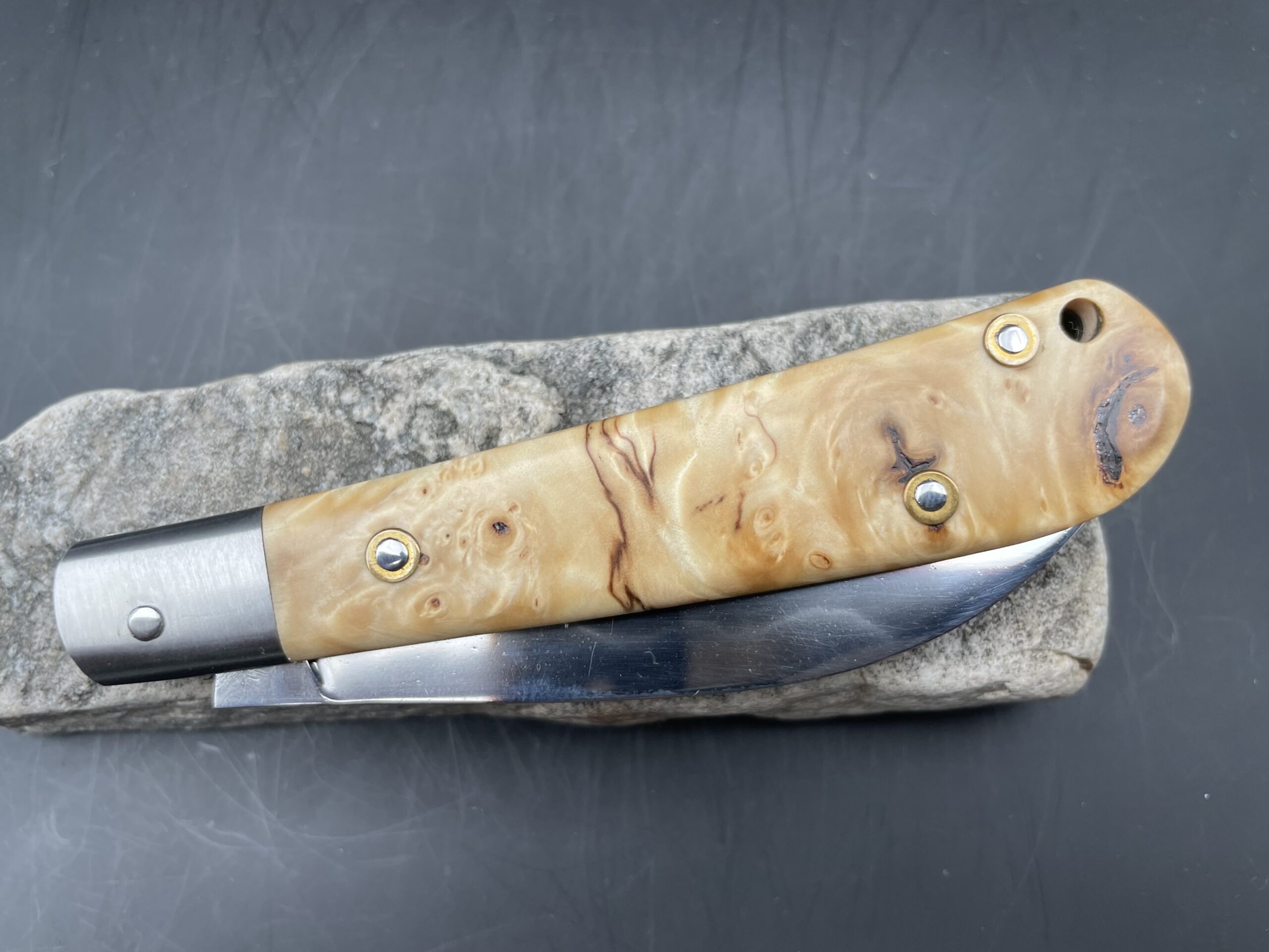 "Swayback" lame acier carbone xc100 et loupe de marronnier – Image 5