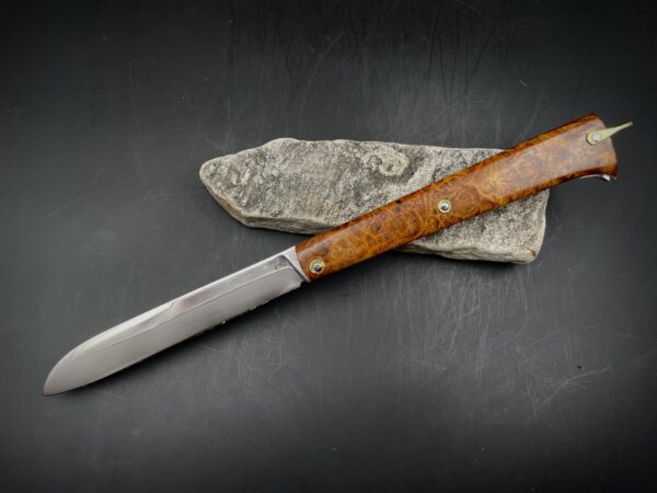 "Stylo" lame sandwich inox et loupe d'amboine